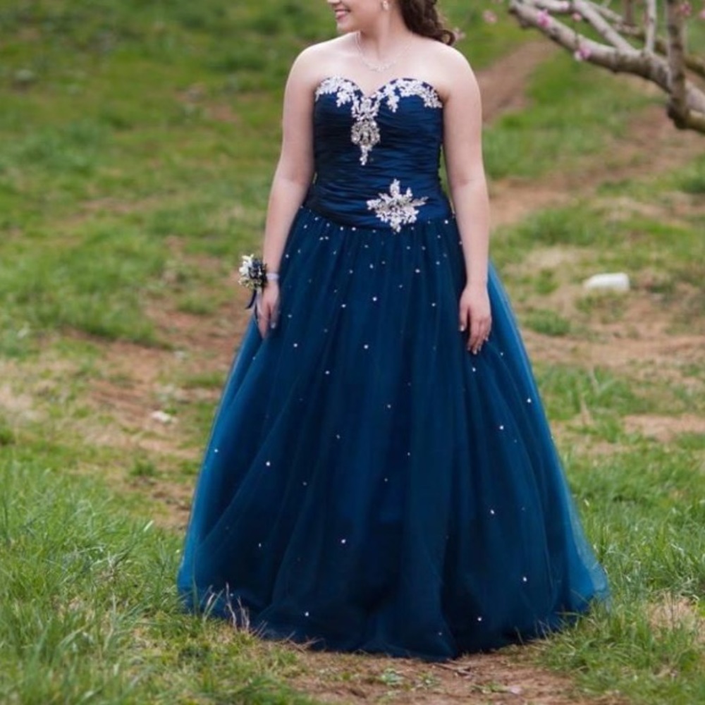 Lace-up Corseted Royal Blue Ball Gown